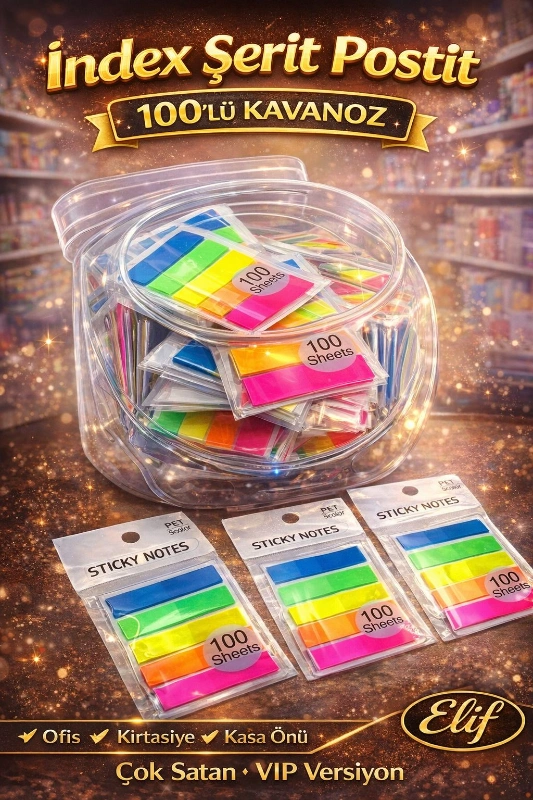 İNDEX ŞERİT POSTİT / 100LÜ KAVANOZ